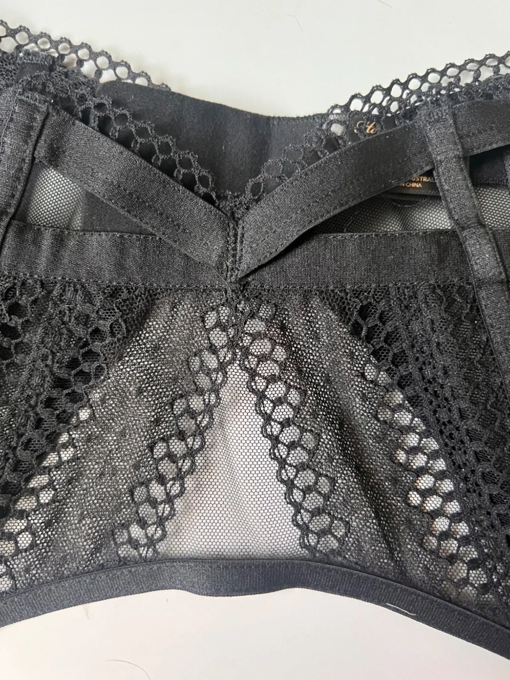 Honey Birdette Black Lace Strappy Garter Belt Suspender Size L - Picture 4 of 12